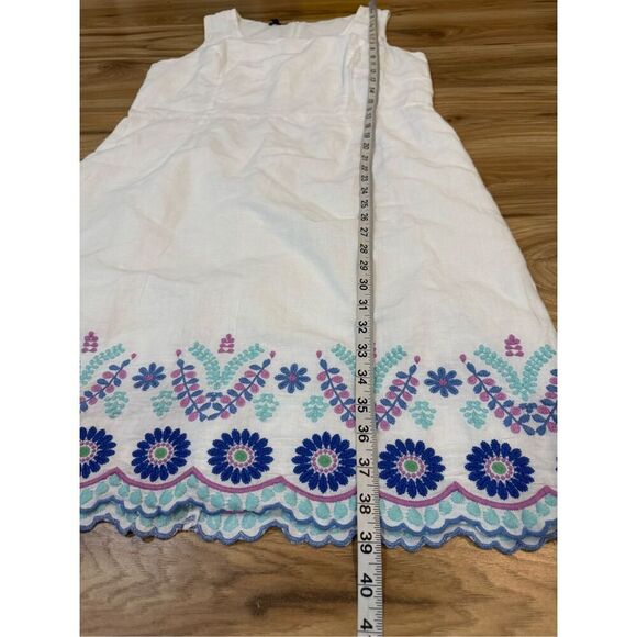 Talbots FLORAL EMBROIDERY LINEN SHIFT DRESS sz 10 - Picture 11 of 11
